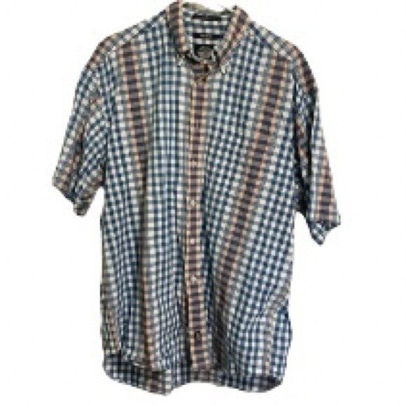 LEVIS Dockers Indigo Vintage 90s Button Up Shirt Mens Plaid Medium - Picture 6 of 12